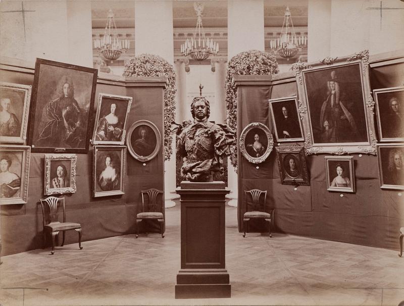 «Историко-художественная выставка русских портретов в пользу вдов и сирот, павших в бою воинов в Таврическом дворце в Санкт-Петербурге». Зал Петра I